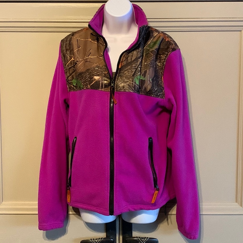 Trail Crest Mossy Oak Camo Fleece Jacket Sz ~> Small